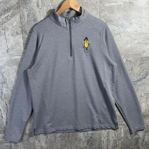 Mr. Peanut Grey quarter zip sweatshirt with embroidered Mens Size L #peanuts
